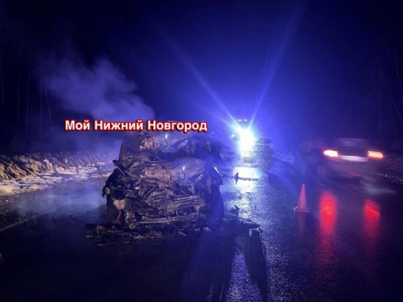 Иномарки загорелись после лобового столкновения в Нижегородской области - фото 3