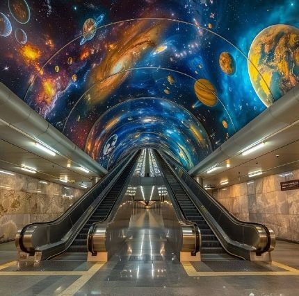 Нейросеть нарисовала нижегородское метро в космическом стиле - фото 1