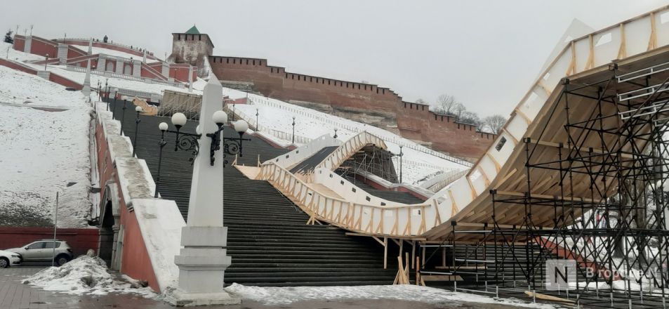 Опубликованы фото с места строительства трассы на Чкаловской лестнице - фото 13