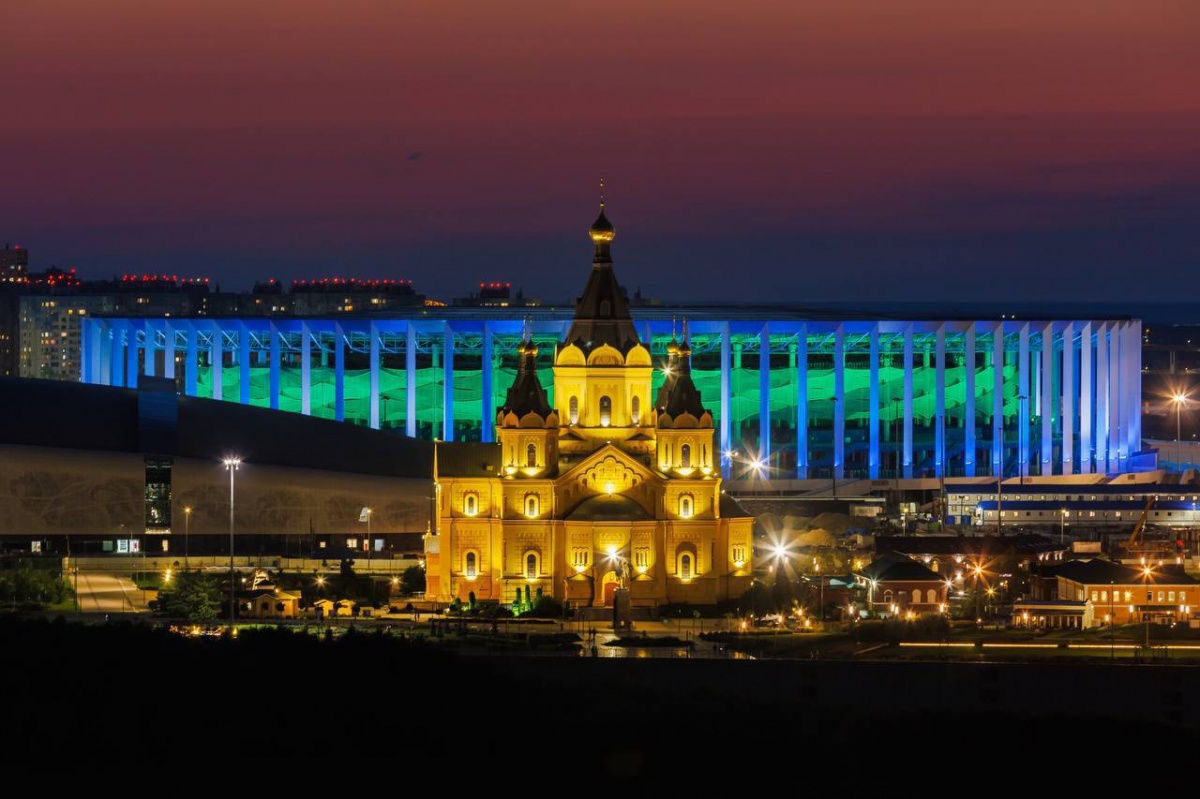 Домашний стадион ФК &laquo;Пари Нижний Новгород&raquo; получил архитектурную подсветку - фото 1