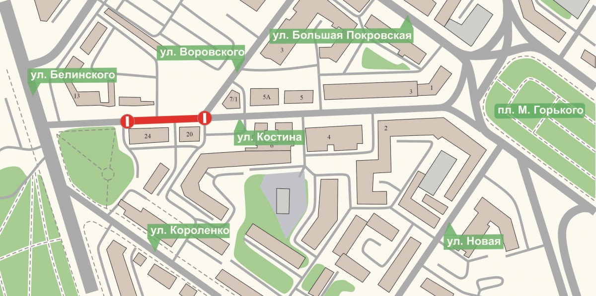 Движение транспорта приостановят на две недели на улице Костина - фото 1